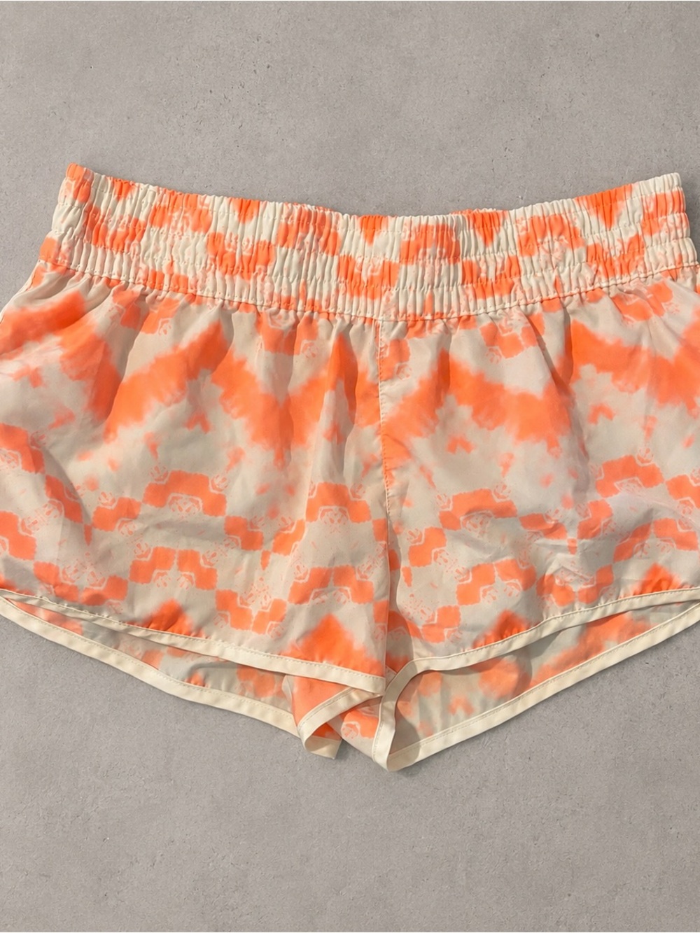 OP Y2K Neon Coral Tie Dye Dolphin Shorts Small 3-5 Retro Summer Beach